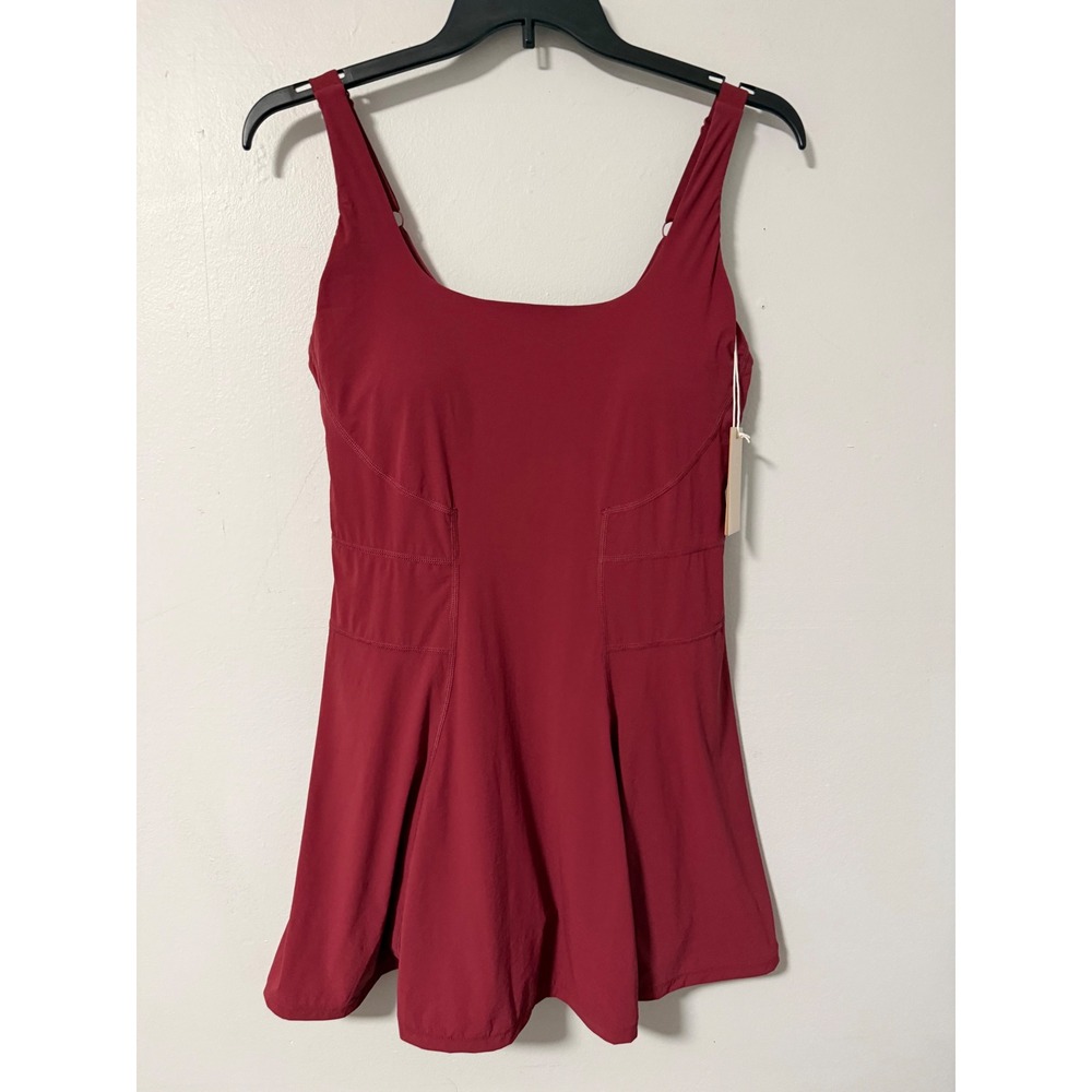 Popflex Tie-Breaker Superdress XL Burgundy Crimson Shorts Pockets Tennis Dress